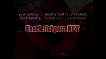 Footjob ends with cum covered toes