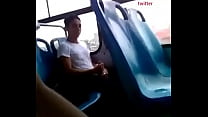 cute boy jerking in bus