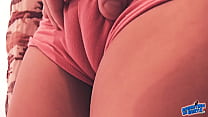 Round Ass Teen Cameltoe and Cock Rubbing