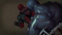 Nightwing hace garganta profunda a Deadpool