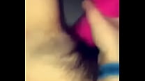 Girl fingering herself with dildo
