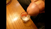 Hairy Middle Aged Guy Cums in Shot Glass