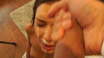 no Russian girl skull fucked by huge cock before taking monster facial