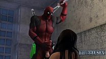 Deadpool e Rogue - Ficar travesso no quarto. BhuttuSex.In