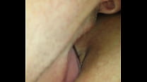 Licking the wifes shaved pussy