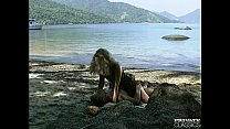 アニコジャクリーンはビーチでアナルセックスをしています