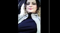 #Exhibitionist   #show #boobs in #car when #people #walk on #street