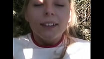 Young blonde teen outdoor POV