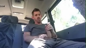 naughty painter jacking off in the car