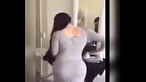 Sexy view from front and back of walking curvy girl