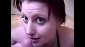 sexy chick with lip peircing swallows a hot load