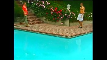 Horny dudes anal pounding by pool