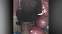 girl ride to pop balloons