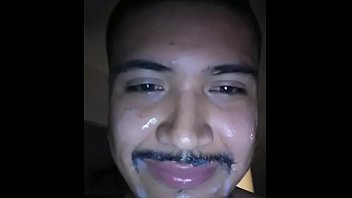 Sub Latino Taking Double Facial Cumshot