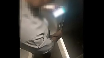 Busted handjob in the public bathroom