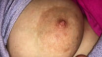 Horny mum flashes her natural boobs hard nipples HD
