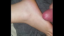 Cum on s. wife's foot