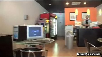 Redhead babe from internet cafe