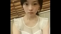 Cute chinese teen dancing on webcam