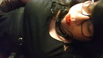 نيج CD plays with herself in bed