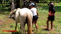(Onlyfans.com/heatherdeep) Real amateur teens heather deep and girlfriend LOVE HORSE COCK