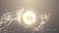 Поразительный персик получает ее мокрую щель, полную теплой мочи и взрывов