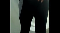 pounder Celeste crossdresser big ass in black yoga pants