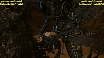 Samus Aran wird von Aliens Xenomorph Hardcore 3D Porn gefickt