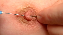 Playng with Long skewer and accupuncture im my tits 2