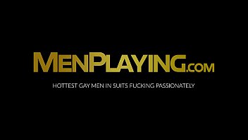 Studs in sexy suits fuck hard after powerful foreplay