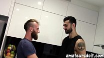 AmateursDoIt - Bearded studs fuck after hot oral session in the kitchen