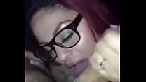 Bitch with glasses blowjob