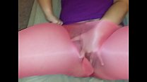 Chubby Fingering Hot Girl Masterbates in Pink Pantyhose
