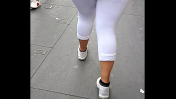 Big ass in white leggings Transparencies