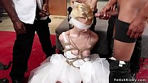 Bride in rope bondage is dp banged