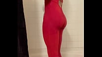 Round ass teen in little red dress
