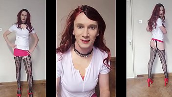 Sissy Alexia Hepp swallowing cum d. used condoms in a cup