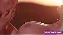 Amazing big tit lesbian hot babes Kira Noir, Sinn Sage eating juicy pussy in the sunset and reach strong orgasms