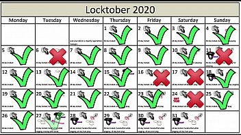 Locktober 2020 - As tarefas que cada escravo de castidade adequado deve realizar naquele mês do ano. Você tem que seguir todas as tarefas de forma consistente. Você não deve pular nenhuma tarefa. Qualquer tarefa que você perder por qualquer motivo, signif