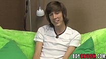 Horny twink Kurt Starr jerking off his cock after interview