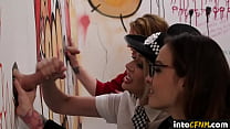th Gloryhole CFNM femdoms wank submissive dicks