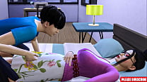 Stepson fode madrasta coreana | madrasta asiática divide a me cama com seu enteado no quarto de hotel