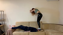 Mistress Destroy 's Head - Fullweight HeadStanding, Face Trampling and Extreme Head Jumping (Preview)