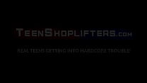 Horny shoplifter Angeline Red punished with missionary sex