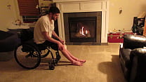 Para Man Stretches Out Muscle Tone - Excersize Feet