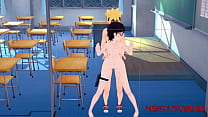 Боруто, Наруто, хентай - Боруто трахает Сараду в школе - жесткий секс с кремпаем
