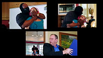 BANGBROS - La rubia PAWG AJ Applegate tomando una gran polla negra detrás de la espalda de papá