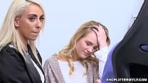 A sexy ladra de MILF Kylie Kingston e a adolescente Natalie Knight dividiram o pau com os policiais depois de serem presas por roubo.