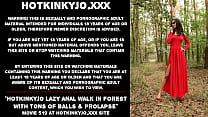 Hotkinkyjo caminhada anal preguiçosa na floresta com toneladas de bolas e prolapso