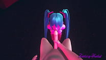 Vocaloid Hentai 3D - POV Miku Fellation dans un club de strip-tease